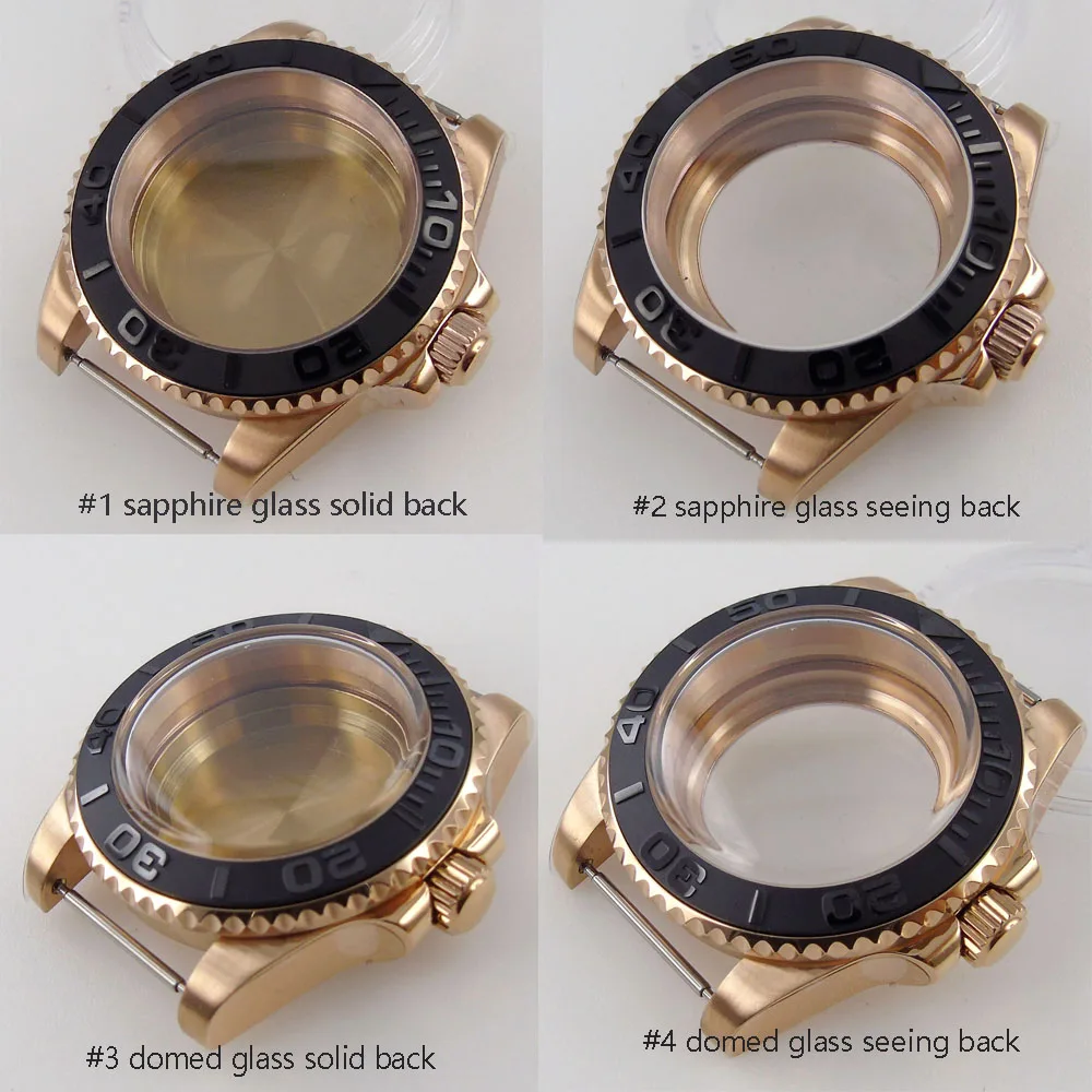 

Waterproof Arched Domed SUB Rose Gold Watch Case for NH34 NH35 NH36 NH37 NH38 NH39 ETA2824 PT5000 ST2130 MIYOTA Ceramic Inser