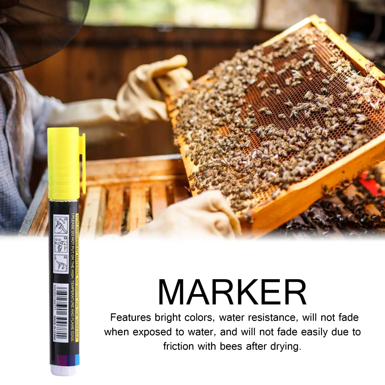 New Hot Queen Bee Marking Beekeeper Marker Pen Beekeeping Plastic Marks Pen 5 Colours White Yellow Red Green Blue Bee Tools