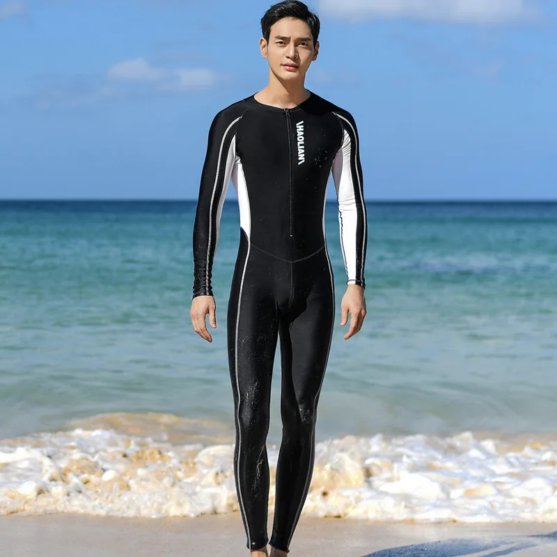 Men UV-proof Sunscreen One-piece Swimwear Short Sleeve Long Sleeve Jump Suit Swimsuit Beach Clothes Five points Pants Long Pants