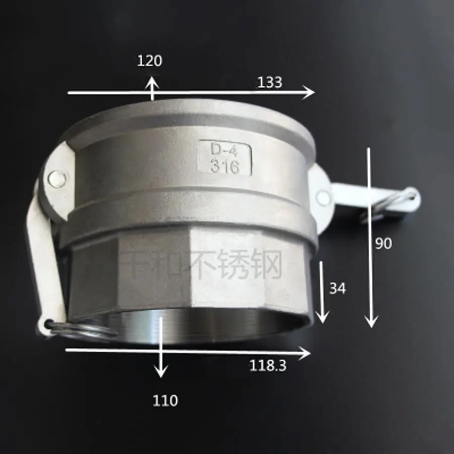 

4-дюймовая муфта BSP с внутренней резьбой, тип D, БЫСТРОРАЗЪЕМНАЯ муфта 316, без штифта кулачковая канавка, для шланговых насосов, для домашнего пивоварения
