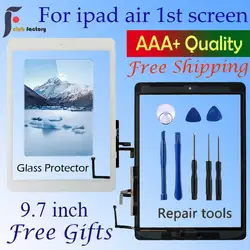 For Ipad Air 1 Touch Screen A1474 A1475 A147 Digitizer Sensor + Home Button + Flex Adhesive + Repair Tools Assembly Glass Panel