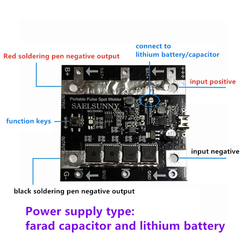 Auto trigger 18650 lithium battery/farad capacitor handheld diy spot welding pen spot welder control board kit accessories