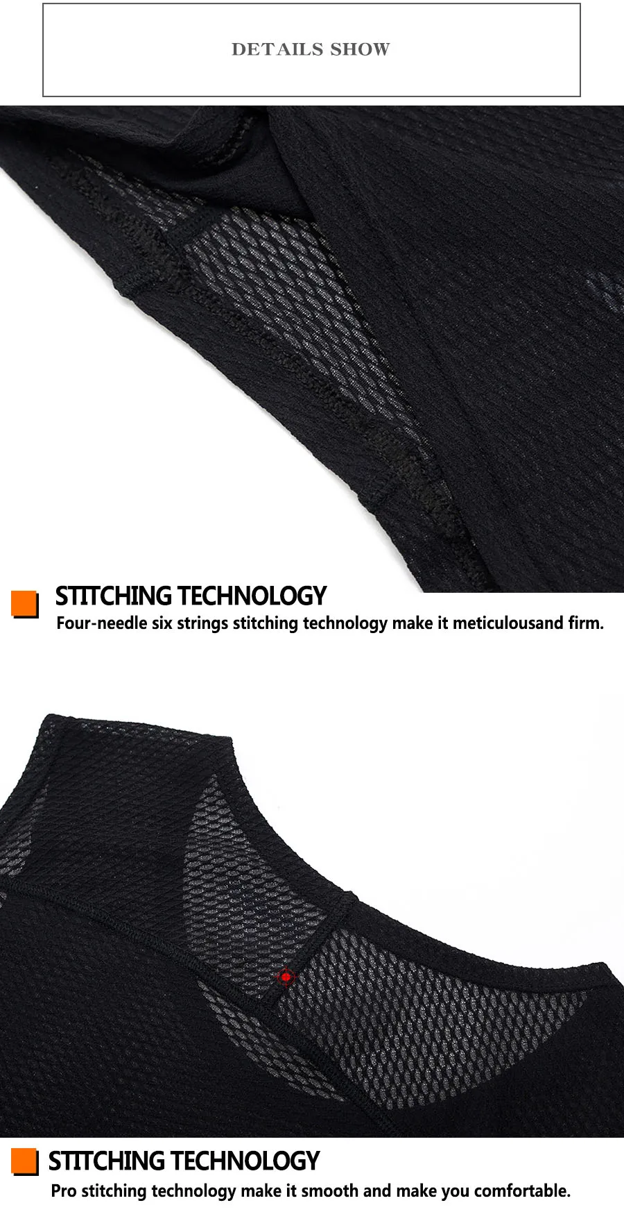 YKYWBIKE Mode Männer Radfahren Jersey Radfahren Weste MTB Rennrad Fahrrad Weste Mesh Unterwäsche Radfahren Basis Schichten Kleidung – Detail 11
