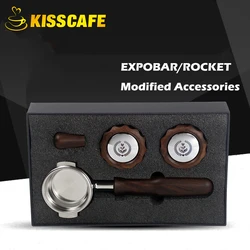 EXPOBAR E61/Rocket Coffee Machine Solid Wood Bottomless Portafilter 58MM Universally Modification Parts Espresso Stainless Steel