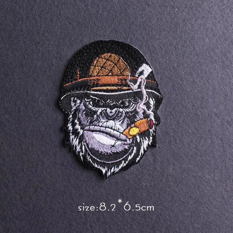 Punk/skull Patch For Clothes Iron On Embroidered Patches For Clothing Appliques For Diy T-shirt Gorilla Snail Patch Stripe