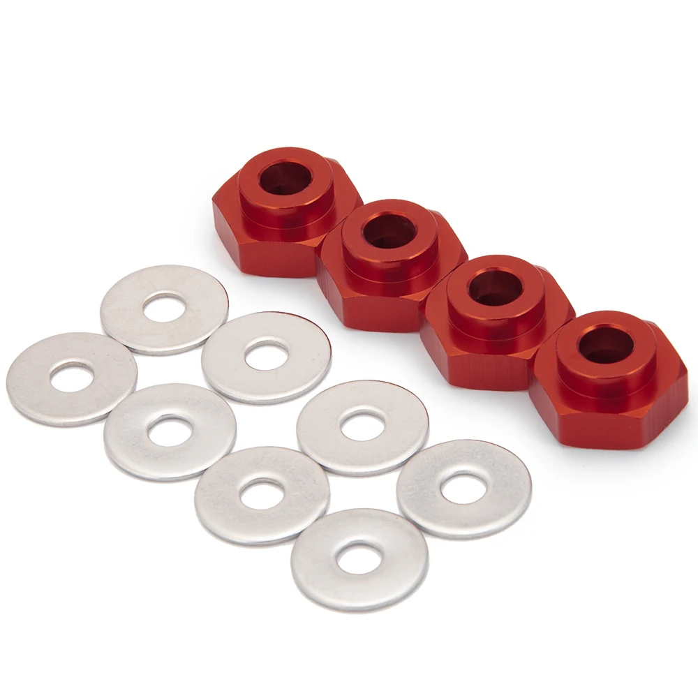 Guangcailun Support d'adaptateur Hexagonal de Roue en Alliage d'aluminium de 5MM, pour Roue en Alliage d'aluminium traité CNC de précision 1/10 AXIAL SCX10, 4 Paquets/lot