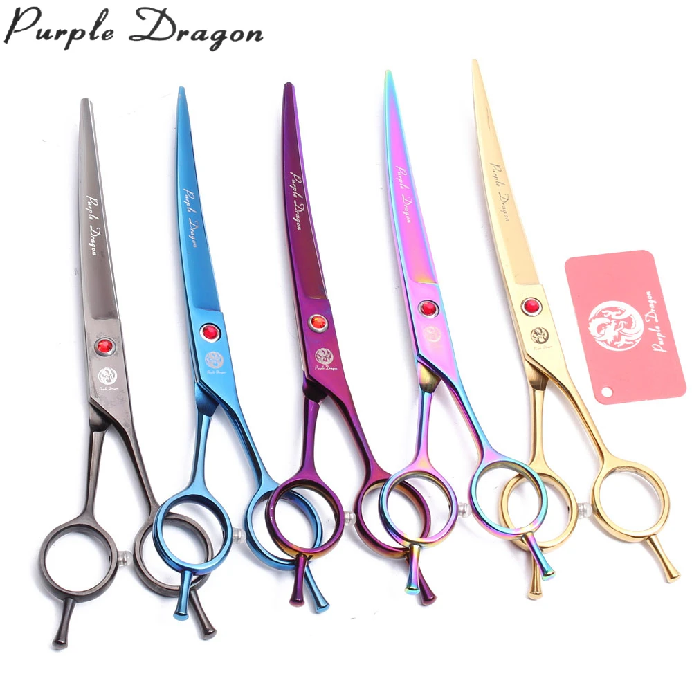 Pet Curved Scissors Purple Dragon 8