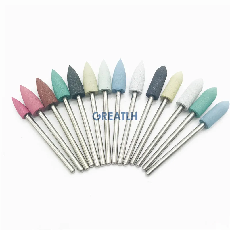 dental laboratory diamond Silicone burs dental acrylic polisher rubber 2.35mm Whiten Teeth Polishing