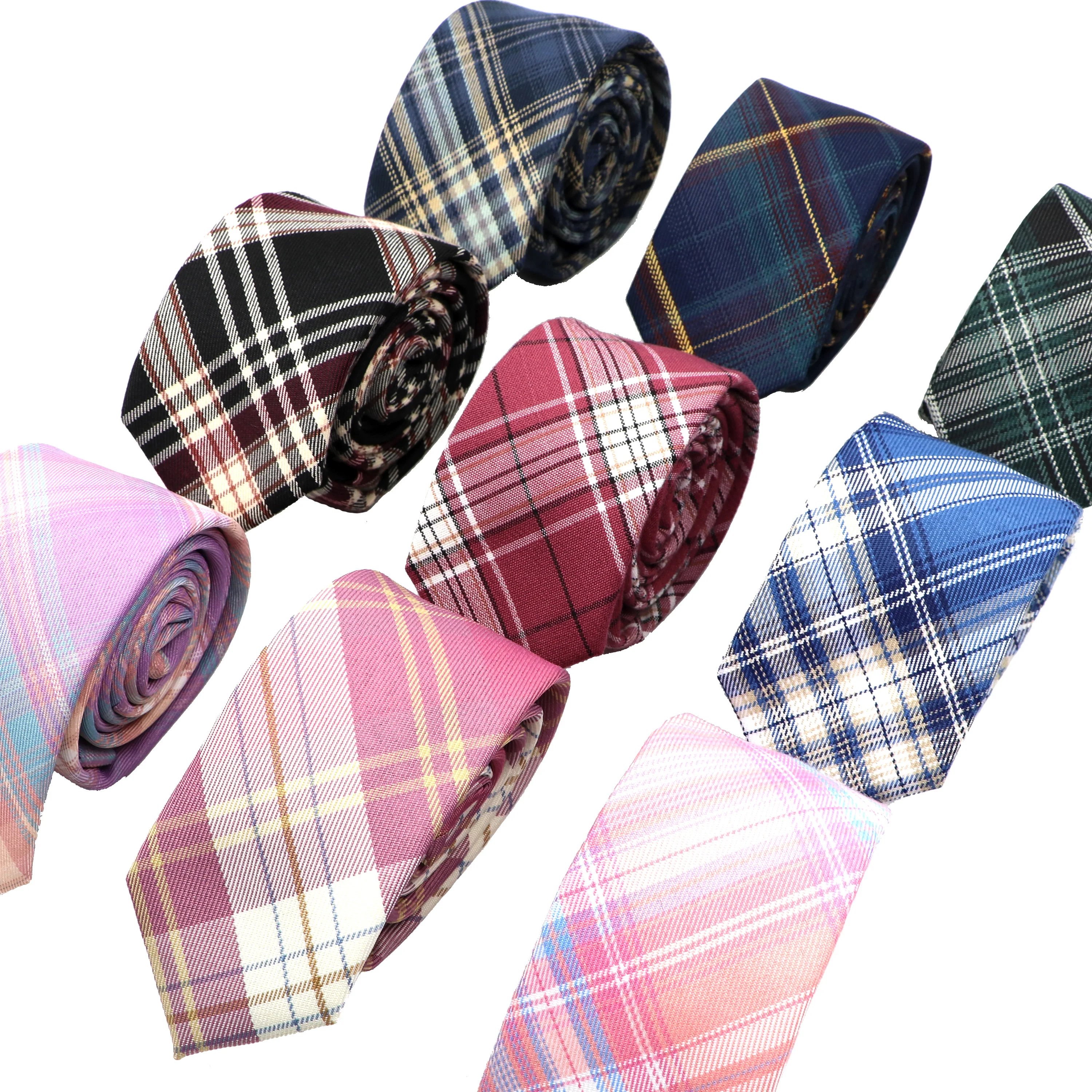 Men's Check Stripe 6cm Tie 100% Cotton Neckties  Gift For Man Plaid Series Wedding Party Gift Accessories Women's Anime Tie