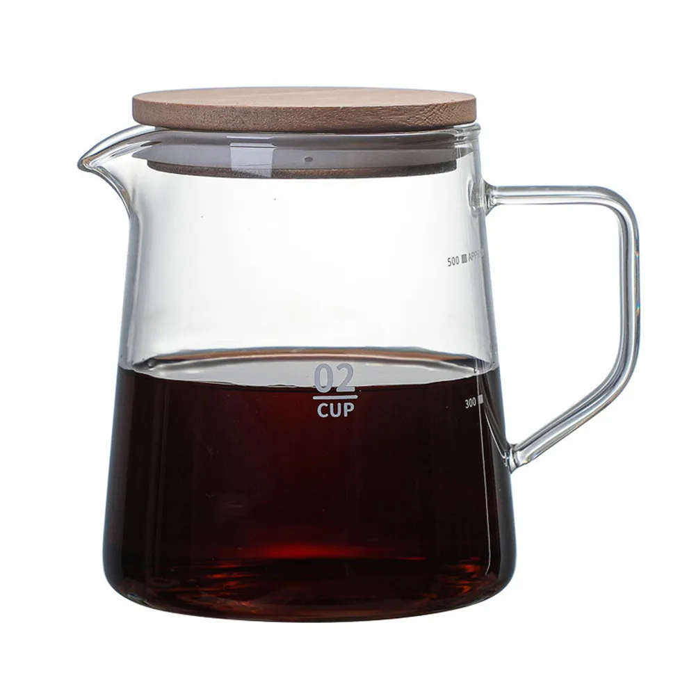 500ml/300ml Glass Pitcher Heat Resistant Clear Glass Teapot With Lid Household Glass Coffee Jug Milk Juice HolderFor Coffee Tea