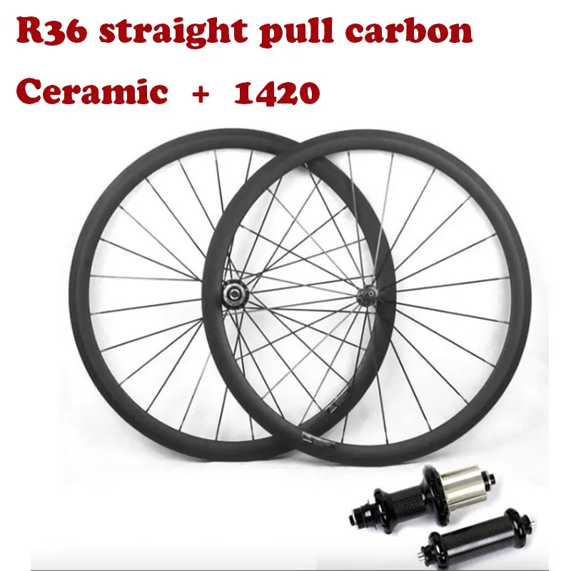 

Super Light Carbon Road Bike Bicycle Wheelset 700C 38/50/60/88mm with Straight Pull R36 Carbon Hub Ceramic and 1420 Aero Spokes