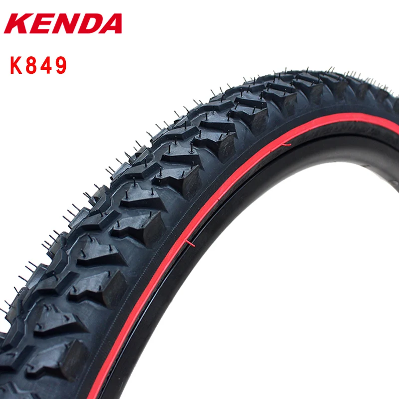 Kenda pneu de mountain bike k849, fio de aço 24 26 polegadas 24*1.95 26*1.95 2.1, pneu preto linha vermelha reforçada