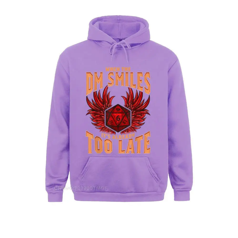 When The DM Smiles It's Already Too Late Dice Gaming Hoodie VALENTINE DAY Hoodies Long Sleeve Camisas Sweater For Men Brand New