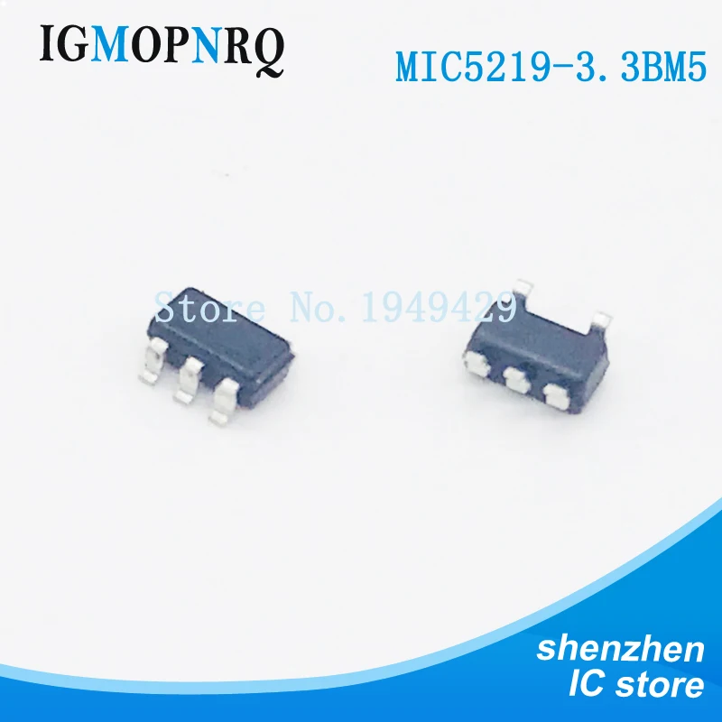 10 piezas MIC5219-3.3BM5 SOT23 MIC5219-3.3 MIC5219 3,3 V ldo nuevo original envío gratuito entrega rápida