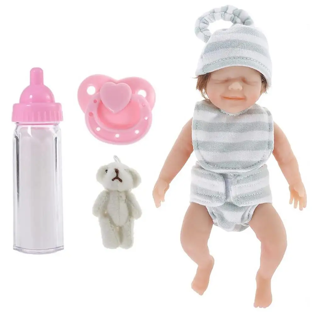 Mini reborn bebê bonecas 6 "realista recém-nascidos bonecas que olhar real silicone bonecas com corpo inteiro para crianças presente de aniversário