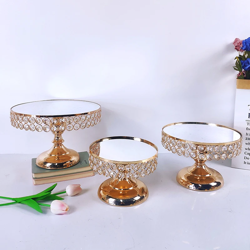 1pc Gold Silver Antique Metal Round Cake Stand Set Wedding Birthday Party Dessert Cupcake Pedestal Display Plate Home Decor