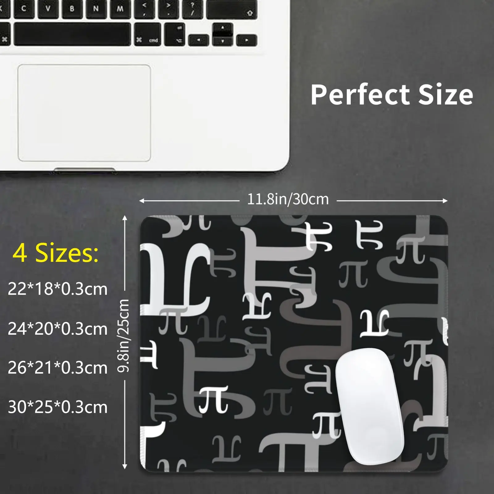 Pieces Of Pi ( Dark ) Mouse Pad DIY Print Pi Math Pi Day Nerd Geek Nerdy Geeky Science Pretty Cool