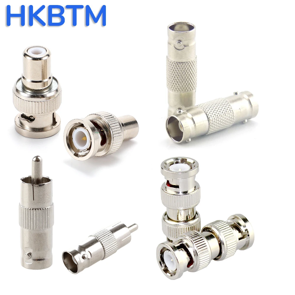 HKBTM BNC Female Connector to Female BNC Male to Male RCA Female BNC Female to RCA Male Adapter Plug for System CCTV Camera