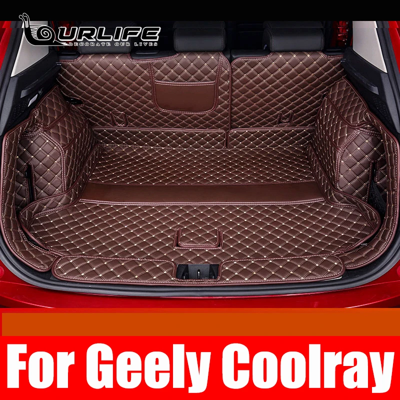 For Geely Coolray 2019 2020 2021 2022 2023 2024 Car Boot Mat Rear Trunk Liner Cargo Leather Floor Carpet Tray Accessories Mats