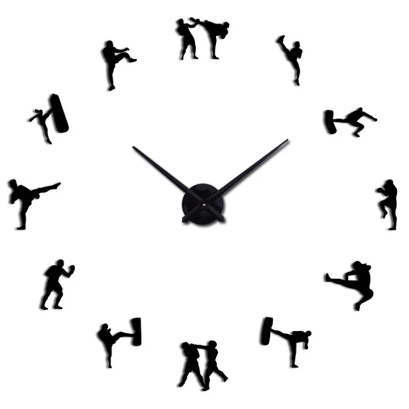 

Diy sports mirror wall clock big quartz watch still life modern clocks living room home decoration 3d stickers