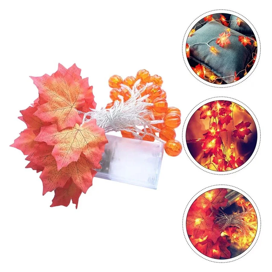 

LED Maple Leaves Garland Fairy Lights 3M/ 6M Autumn Maple String Light for Halloween Christmas Party Thanksgiving Day Decoration