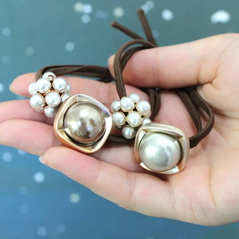 Hiasan Kepala Model Baru, Karet Gelang Mutiara, Ikat Rambut, Dasi Rambut Eropa dan Amerika, Tali Rambut Simpul, Ikatan Rambut