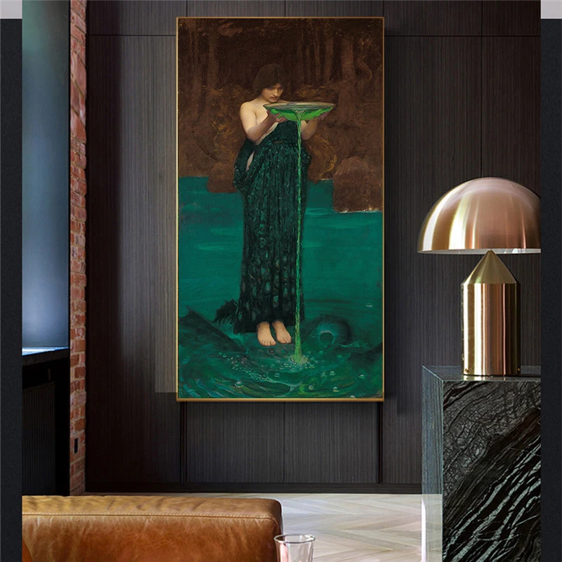 Citon William Waterhouse《Circe Invidiosa》Canvas oil painting World Famous Artwork Poster Picture Wall Art Decor Home Decoration