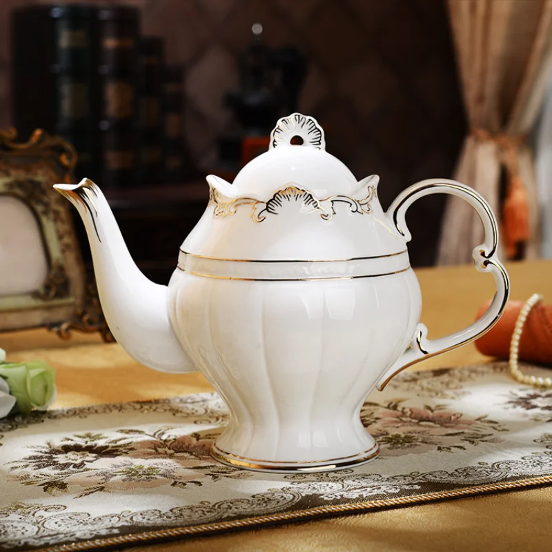 Ceramic Household 8-head European-style Tea Set Water Set with Tray Retro Coffee Pot Cup Gift Set Can Be Customized Tea Cup Set