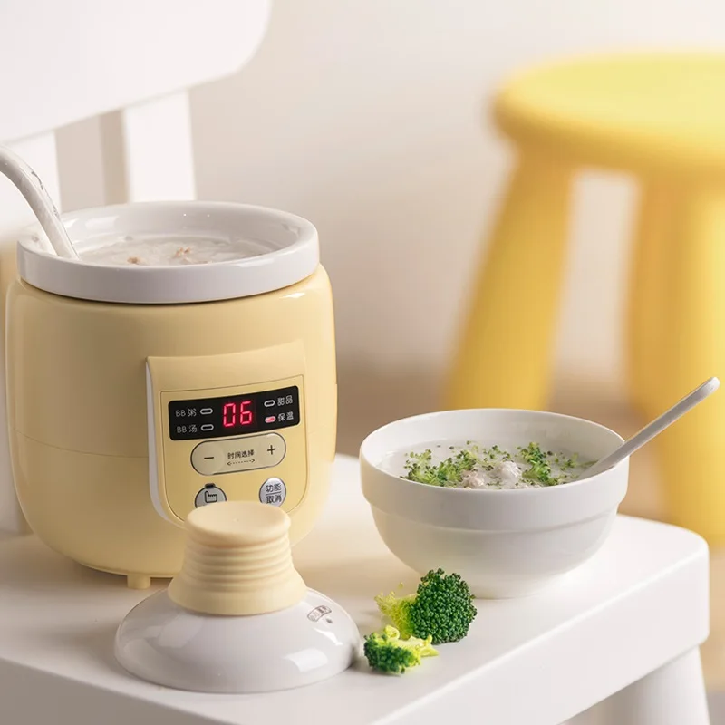 220V 500ML Home Electric Food Slow Stewing Machine Mini Portable Pot Multi Stewing Cooker Ceramic Inner Baby Food Cooker