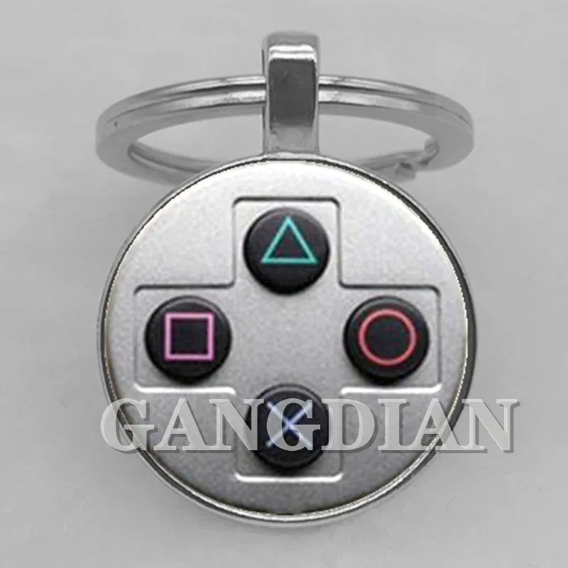 New/Game Button Playstation Game Controller Picture, Men\'s and Women\'s Keychain Premium Car Keychain and Convex Glass Keychain.