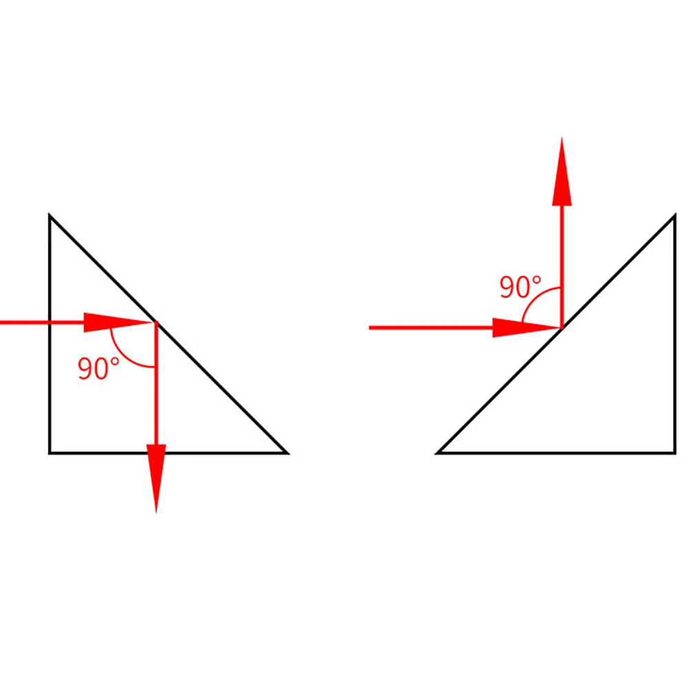 K9 Triangle Prism Right Angle external Reflection Coated with Aluminum Film Laser  Experiment optical prism