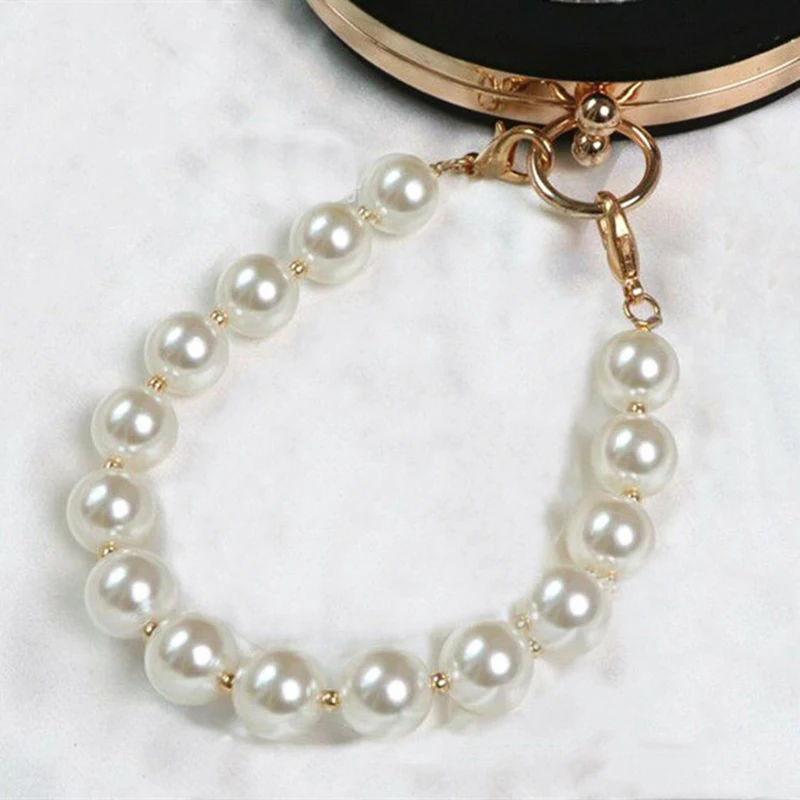 Pearl Strap for Bags Fashion 25-40cm Handbag Handles Beaded Purse Belt Handles Short Beaded Pearl Bag Chain DIY Handbag Straps