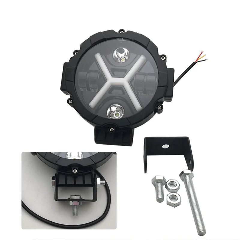 45W Rotondo HA CONDOTTO LA Luce del Lavoro con DRL Faretto HA CONDOTTO LA Barra Chiara Per 4x4 Offroad ATV off road accessori auto luce