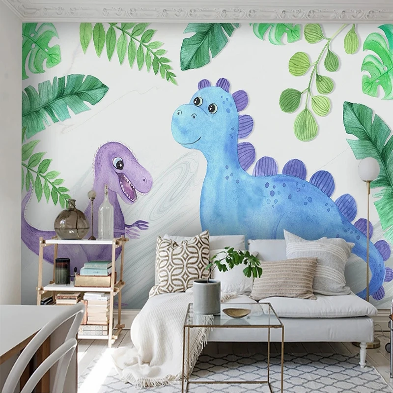 

Custom Any Size 3D Wallpaper Self-Adhesive Modern Children's Room Tropical Plants Mountain Cartoon Dinosaur Home Decor Backdrop