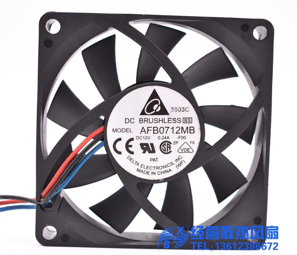 

Original Delta AFB0712MB 7015 70*70*15MM 70MM AMD CPU Cooling Fan 12V 0.24A With 3pin