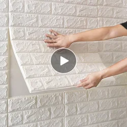 77*70Cm Diy Pe Foam 3D Zelfklevende Panelen Muurstickers Home Decor Reliëf Baksteen