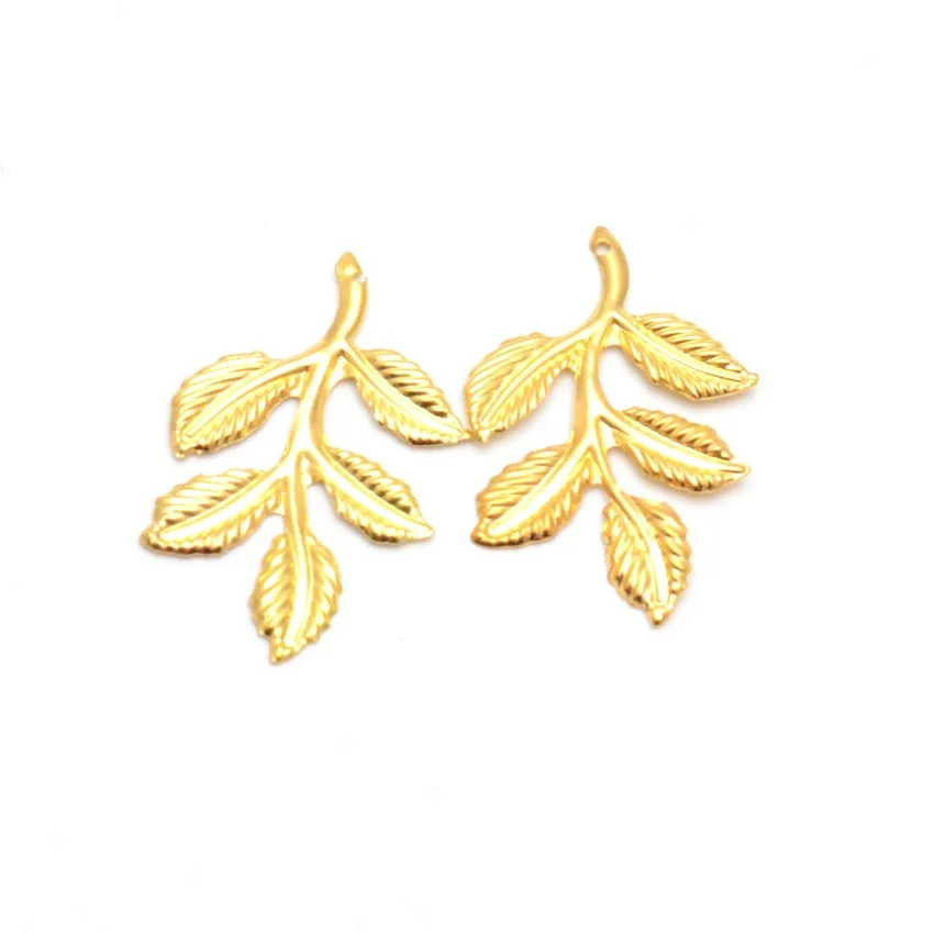 Free shipping 30Pcs Leaf Filigree Wraps Connectors Metal Crafts Gift Decoration DIY 38x24mm