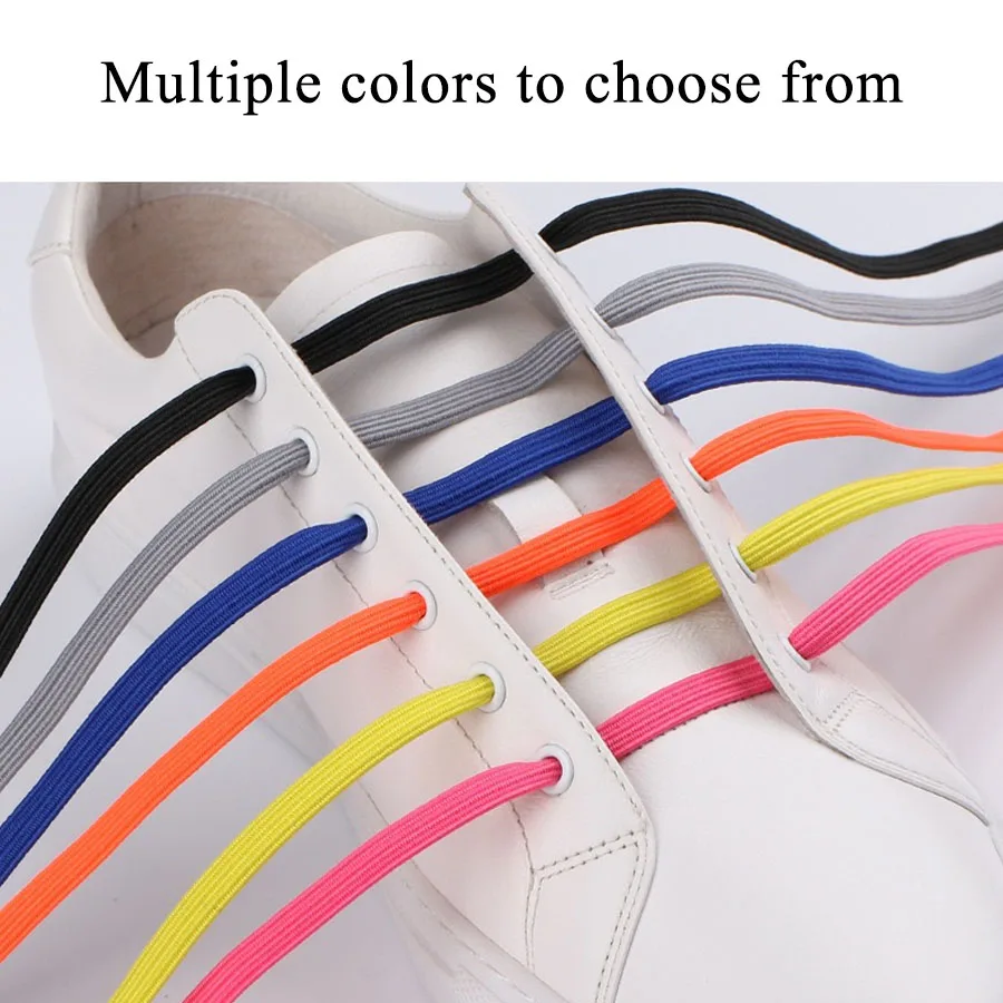 Elastic No Tie Shoelaces Semicircle Shoe Laces For Kids and Adult Sneakers Shoelace Quick Lazy Metal Lock Laces Shoe Strings