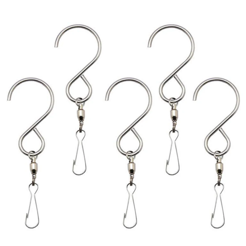 5/3/1Pcs Swivel Hooks Clips Stainless Steel Hooks Smooth Spinning for Hanging Wind Spinners Wind Chimes Crystal Party Tools