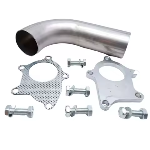 T3/T4 T04E 90 Degree 2.5" Turbo Exhaust Downpipe/Dump Pipe+Gasket 5 Bolt Flange Stainless