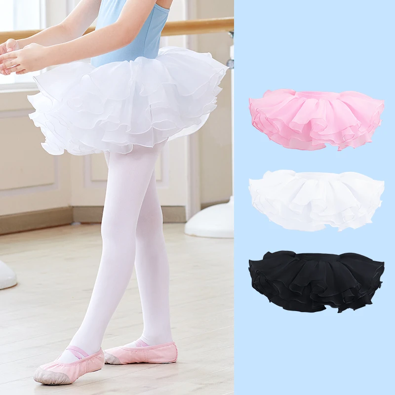 Ballet Skirt Girls Tutu Skirt Kids Ballet Tutu Puffy Ballerina Princess Tutu Stage Wear Tutu Dress Organza Pettiskirt