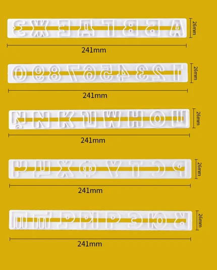 Cake Tool 1 set/5 pcs Russian Alphabet Letters Numbers Funky Stencil Cutter Set Biscuit Stamp Mould Baking Sugarcraft Mold
