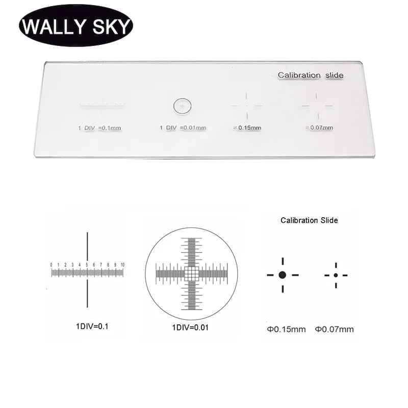 Microscope Calibration Microscope Glass Slides Reticle Ruler Stage Dial Micrometer For Biological Measuring Calibration Ruler