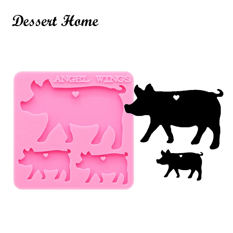 DY0124 Epoxy resin molds pig family mold for keychain pendant Jewelry Makeing silicone molds for resin diy