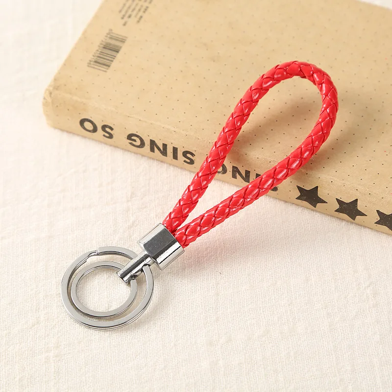 Handwork Weave Leather Keychain Cute Baubles Accessories For Bags Keychain Ring Multicolor Simple Car Keychain  YS-314