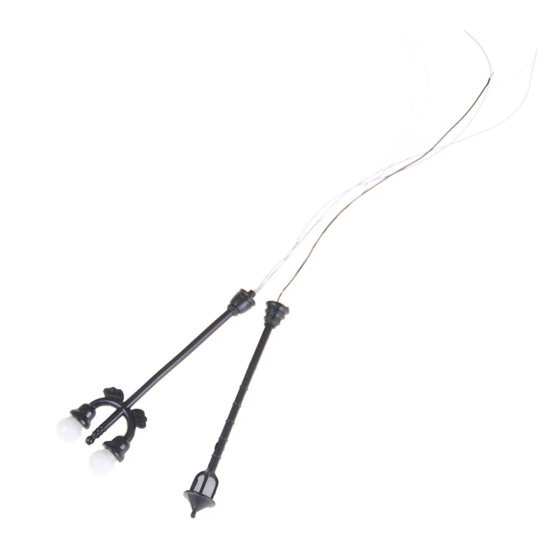5/10Pcs Model Garden Lamps Black Model Layout Single Head Garden Lights Lamppost Landscape Light Model Lights