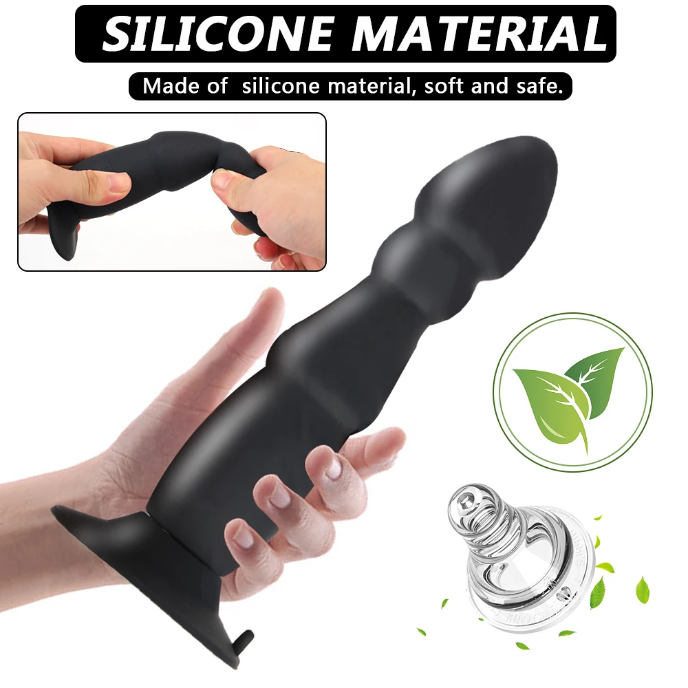 Anal Plug Dildo Vibrator Strong Sucker Sex Toys For Men Women Wireless Remote Control Large Size 10 Speeds