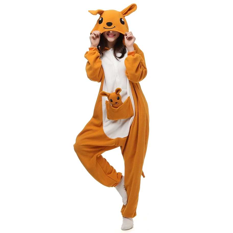 Kangaroo Tiger Wolf Dog Koala Bear Sugar Glider Panther Platypus Adult Kigurumi Cartoon Onesies Pajamas Women\'s Pyjamas Homewear