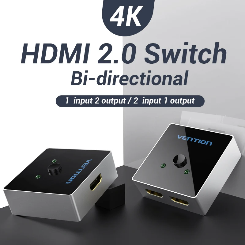 Vention HDMI Splitter 4K 60Hz HDMI Switch Bi-Direction 1x2/2x1 Adapter HDMI Switcher 2 in 1 out for HDTV Box PS4/3 Hdmi Switcher