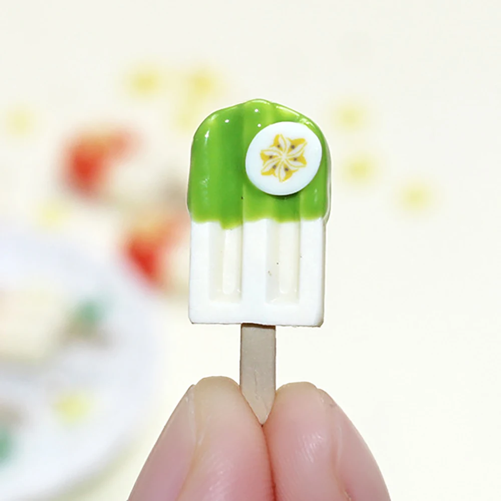 1Pcs 1/12 Dollhouse Miniature Accessories Mini Ice Cream Popsicle Simulation Food Model Doll House Decoration ob11 bjd